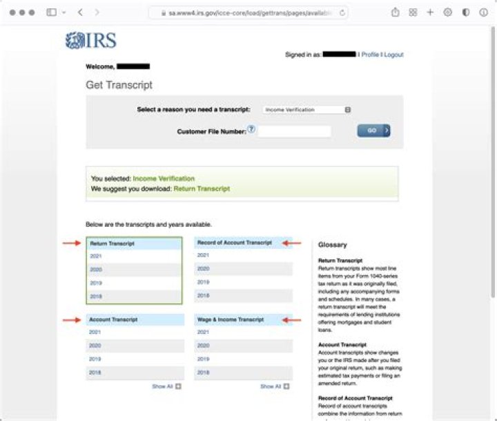 Can I download my tax transcript?