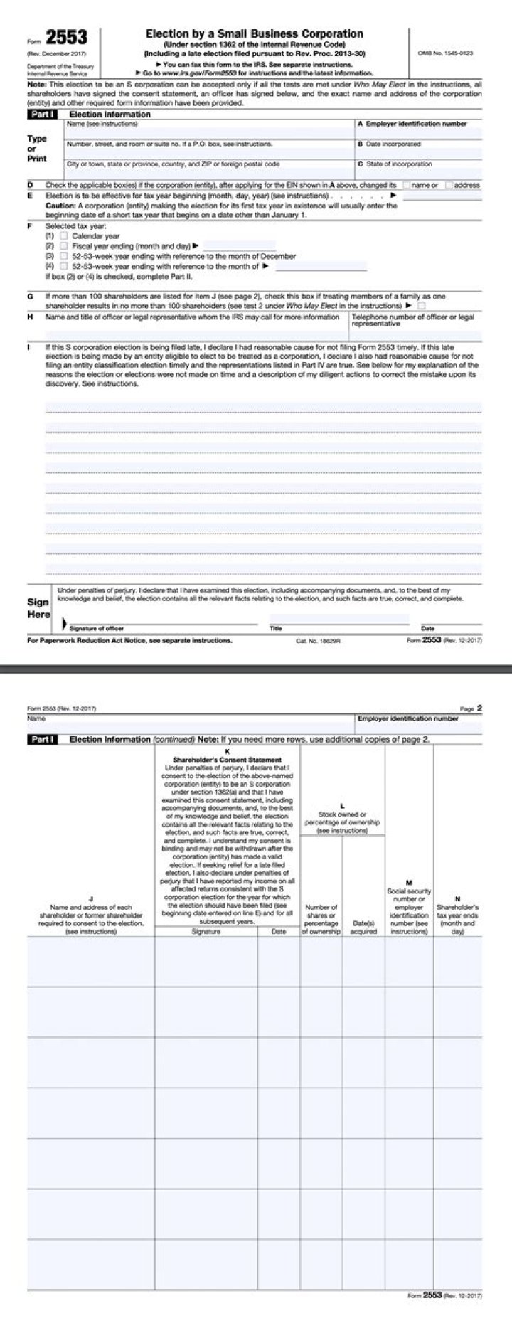 Can you amend form 2553?