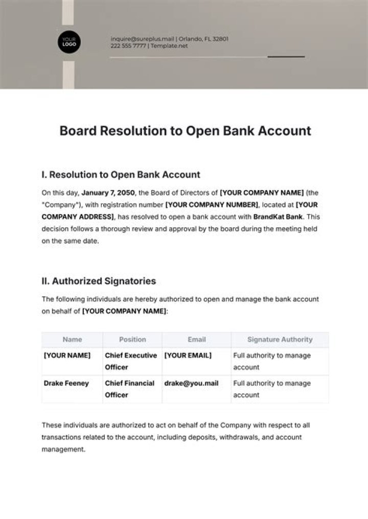 Does opening a business account require money?