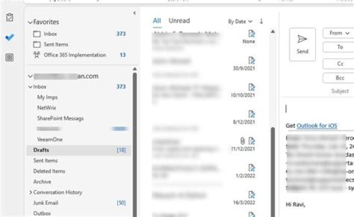 How do I find my draft emails?