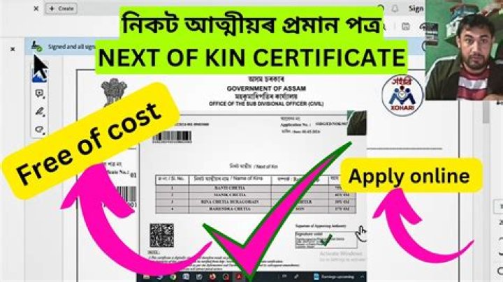 How do I get a next to kin certificate?