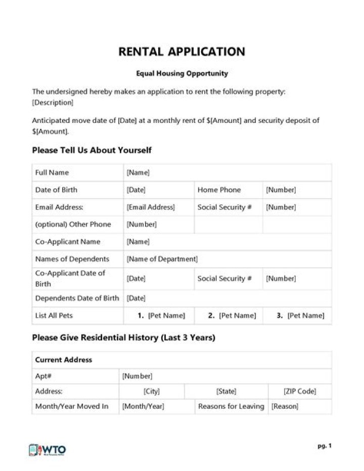 How do I write an application for a rental property?