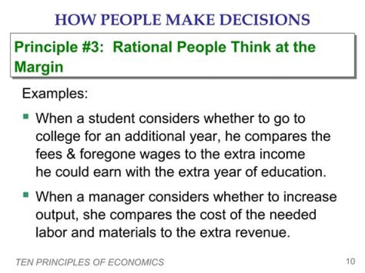 How do people use thinking at the margin to make decisions?