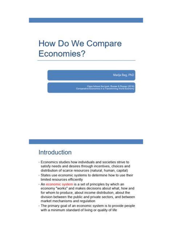 How do we compare economies?