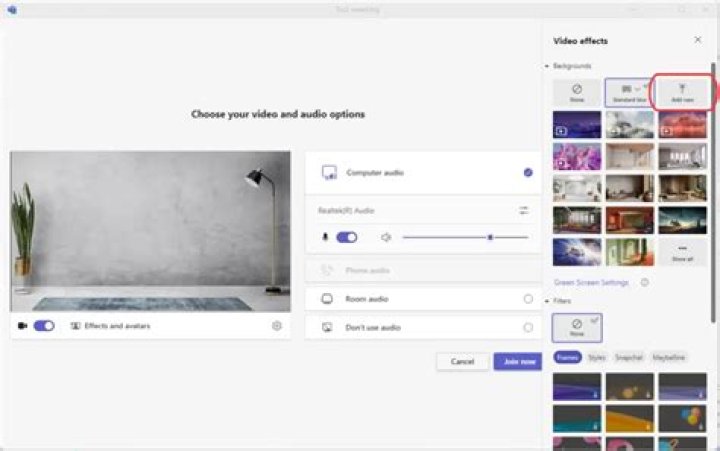 How do you add a background filter in Microsoft teams?