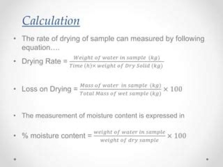 How do you calculate drying rate?