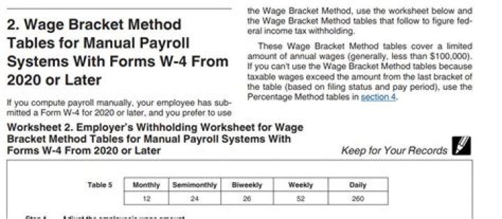 How do you do the wage bracket method?