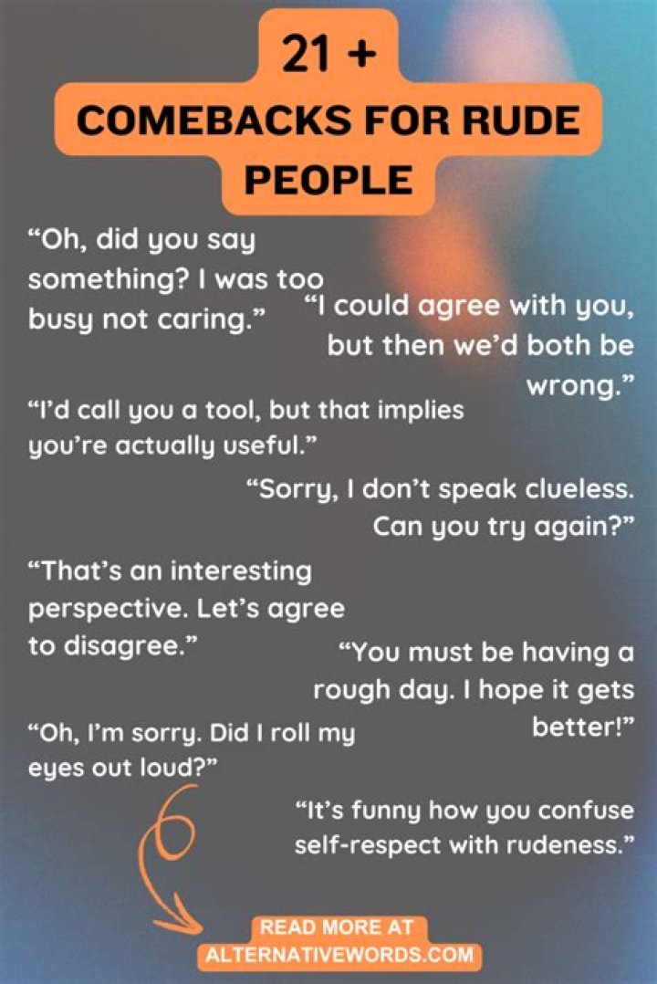 How do you ignore rude comments?