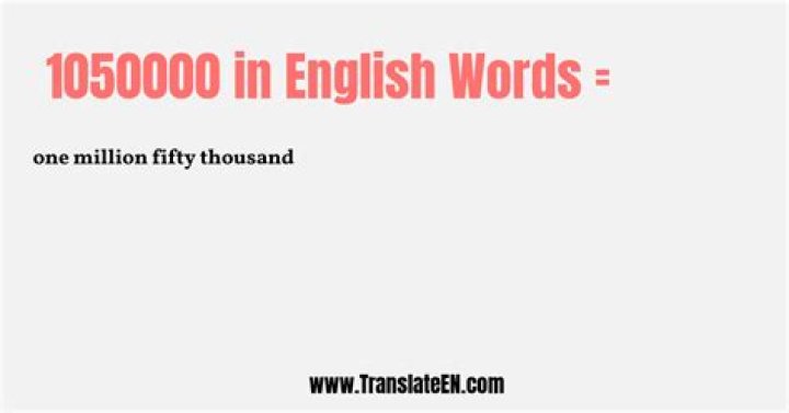 How do you write 1050000 in words?