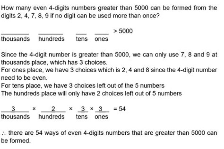 How many different numbers can be formed greater than 50000?