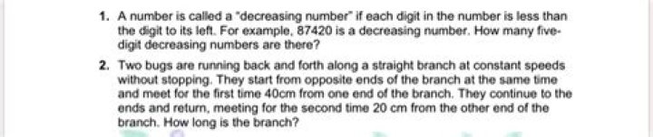How many five digit decreasing numbers are there?