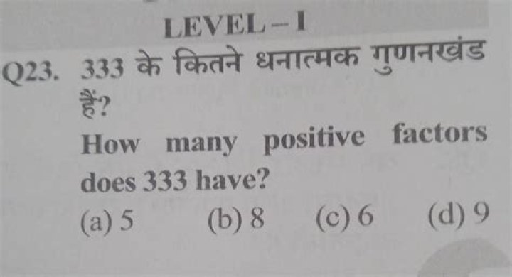 How many positive factors does 333 have?