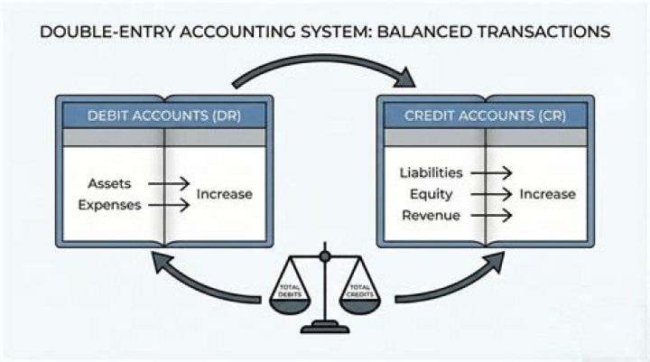 How must each transaction be recorded in the double-entry system?