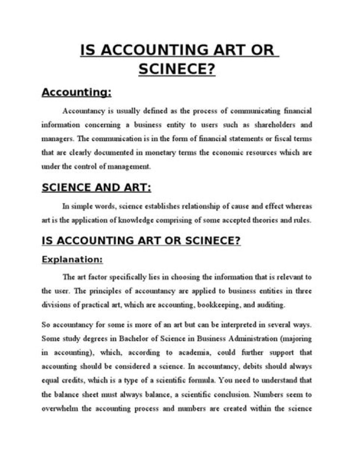 Is accounting art or science PDF?