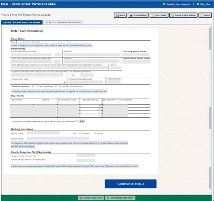Is there a non filer form for stimulus check?