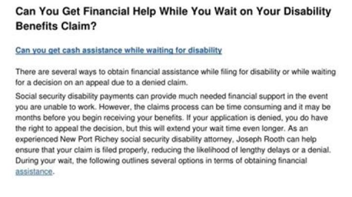 Is there financial help while waiting for disability?