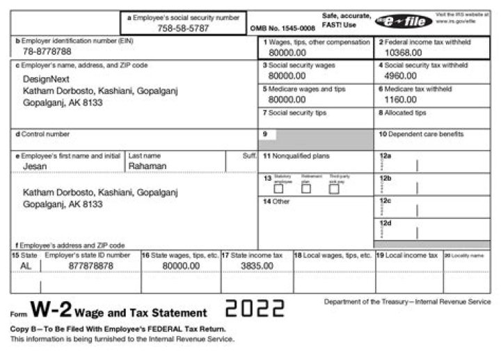 Is W-2 for the whole year?