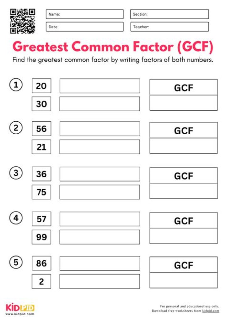 What 2 numbers have a GCF 6?