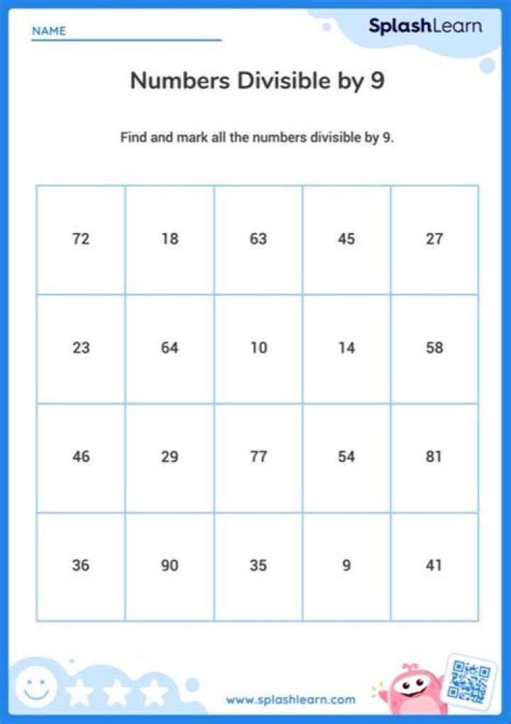 What are numbers divisible by 9?