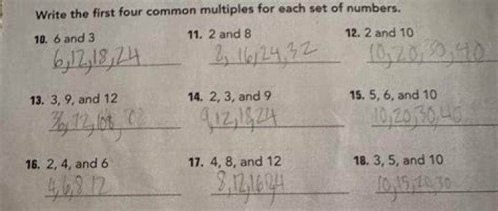 What are the first four common multiples of 2?