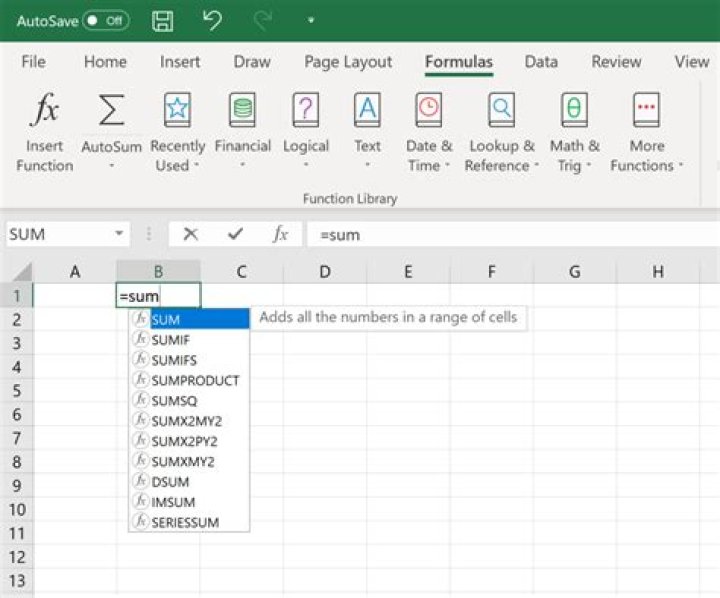 What are the formulas for Excel?