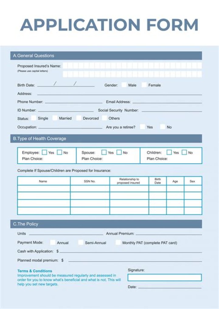 What are the types of application forms?