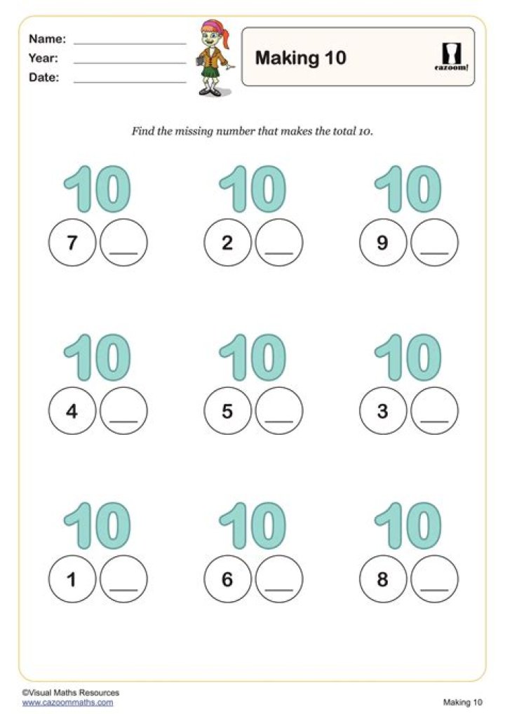 What are two numbers that make 10?