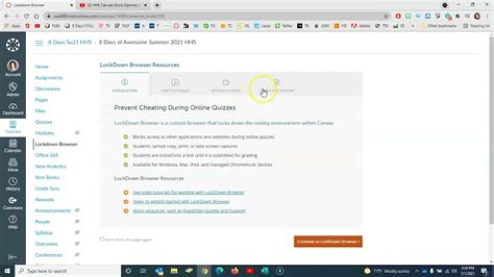 What browser should you use with Canvas quizlet?