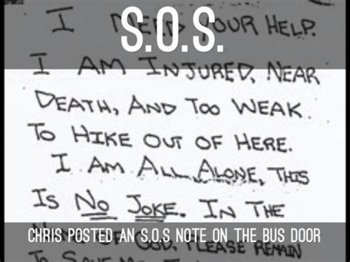 What did Chris's SOS note say?