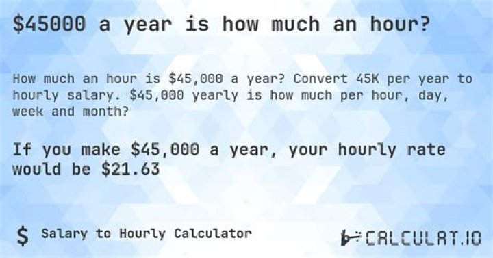 What is 45000 a year net monthly?
