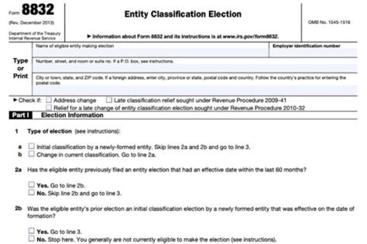What is a form 8832 Entity Classification Election?