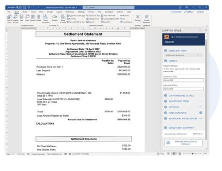 What is a purchase settlement statement?