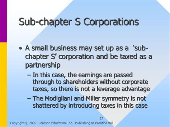 What is a sub chapter S corporation?