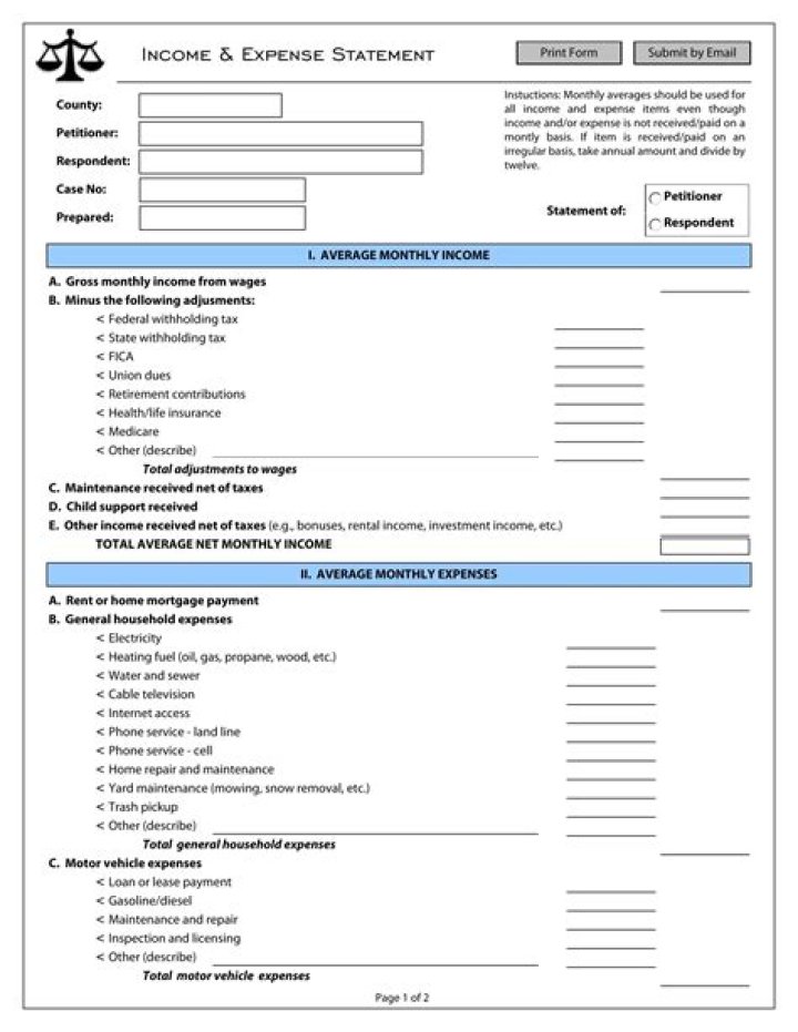 What is an Income expense declaration?