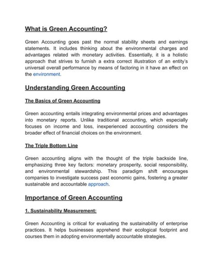 What is green accounting concept?