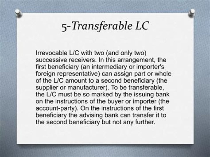 What is irrevocable transferable LC?
