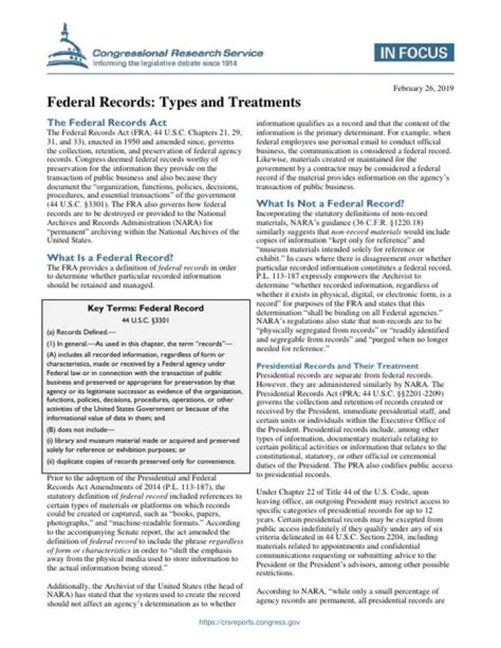 What is not a federal record?