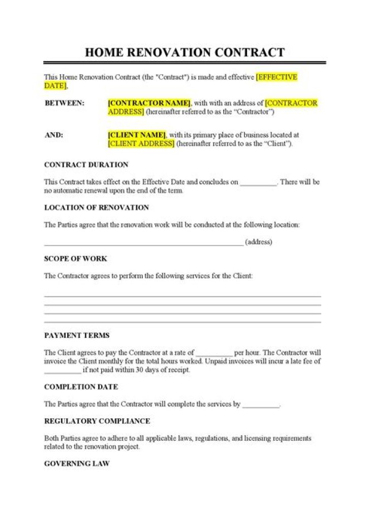 What is required in a home improvement contract?