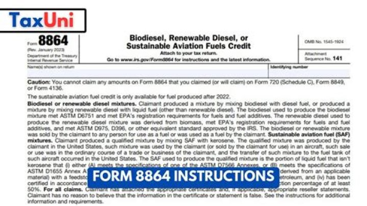 What is tax Form 8864?