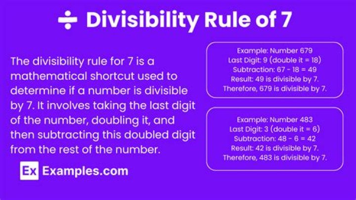 What is the divisibility rule of 7 with example?