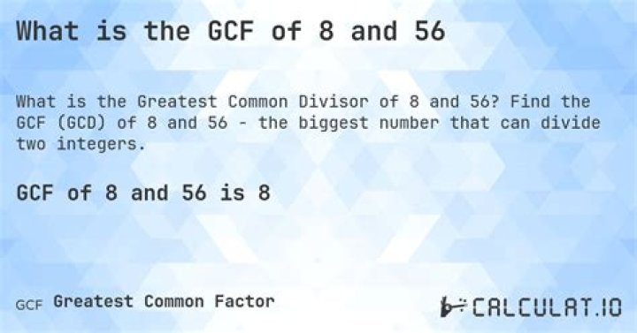 What is the gcf 8 and 56?