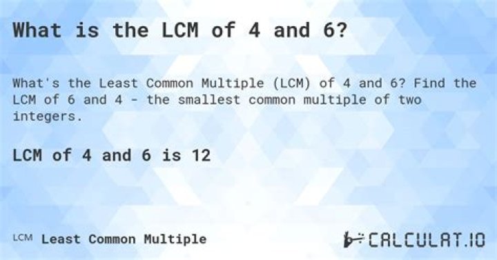 What is the LCM 6 and 4?
