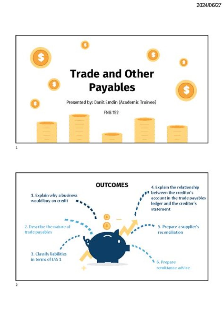 What is trade and other payables?