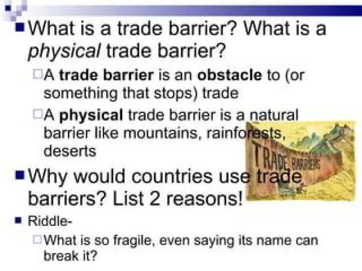 What is trade barrier Short answer?