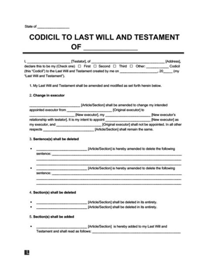 What makes a codicil to a Will legal?