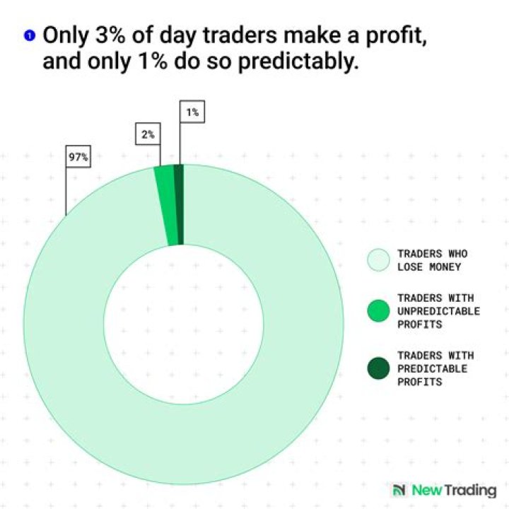 What percent do day traders make a day?
