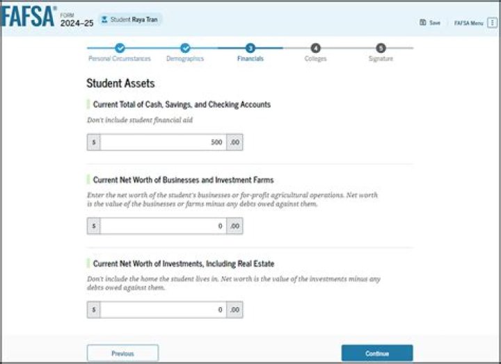 What questions FAFSA ask?