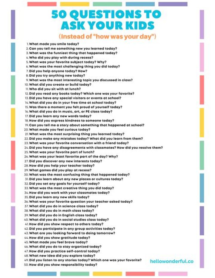 What questions should I ask about school?
