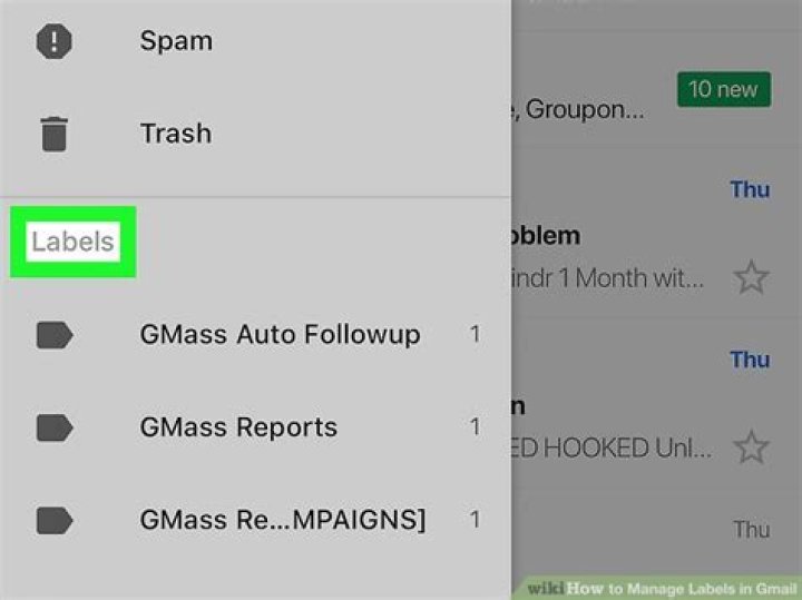 Where is manage labels in Gmail?