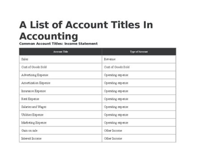 Which account titles is under income?